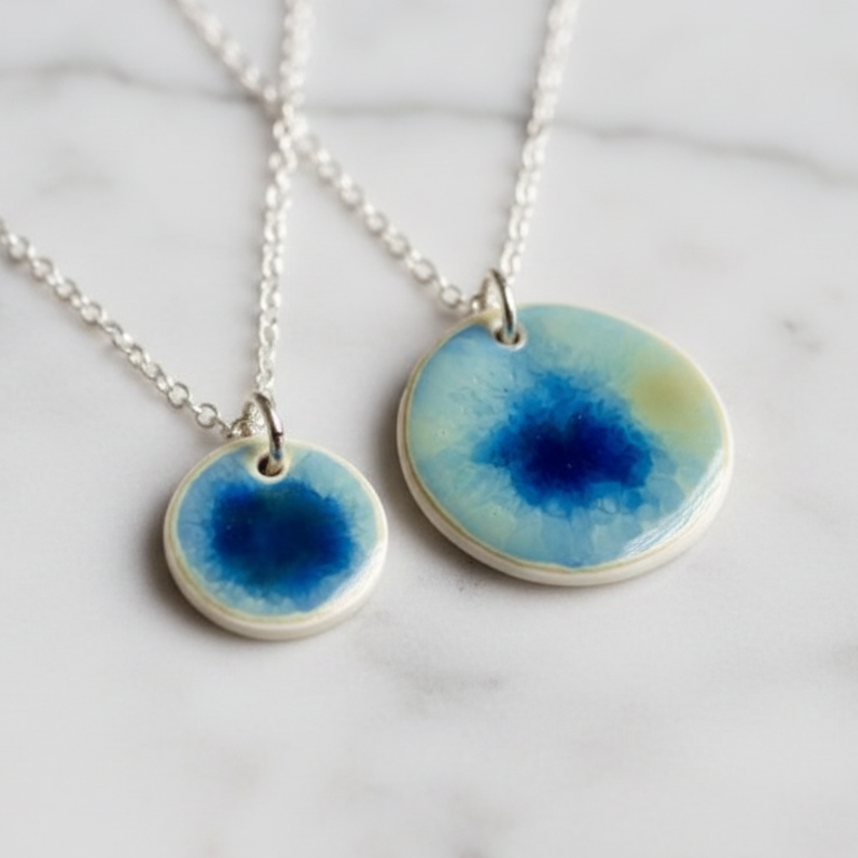 Ocean Glaze Disc Necklace