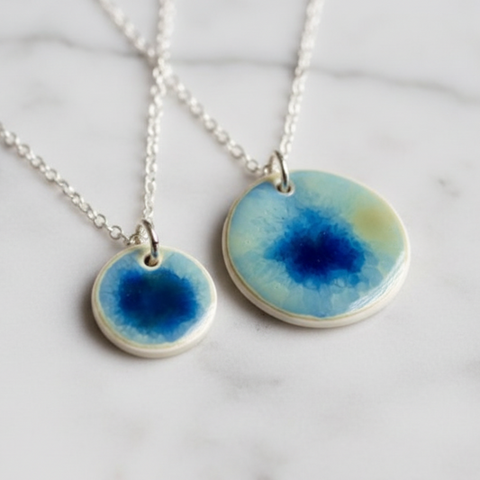 Ocean Glaze Disc Necklace
