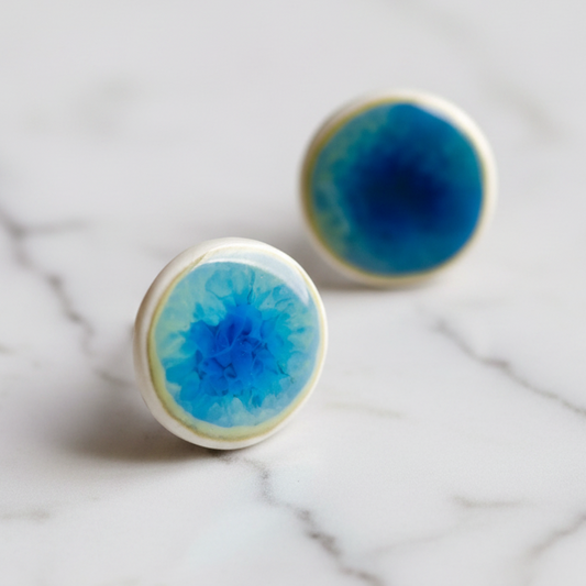Ocean Glaze Stud Earrings