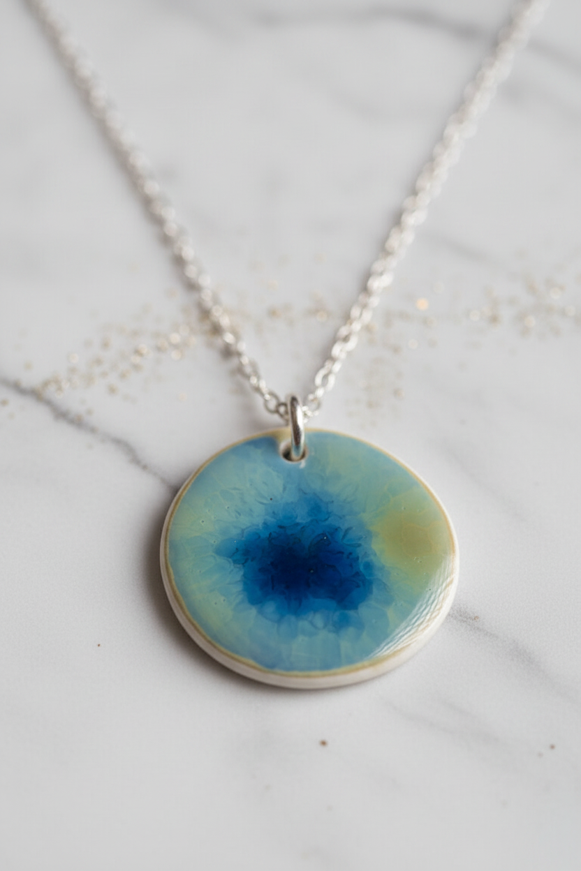 Ocean Glaze Disc Necklace