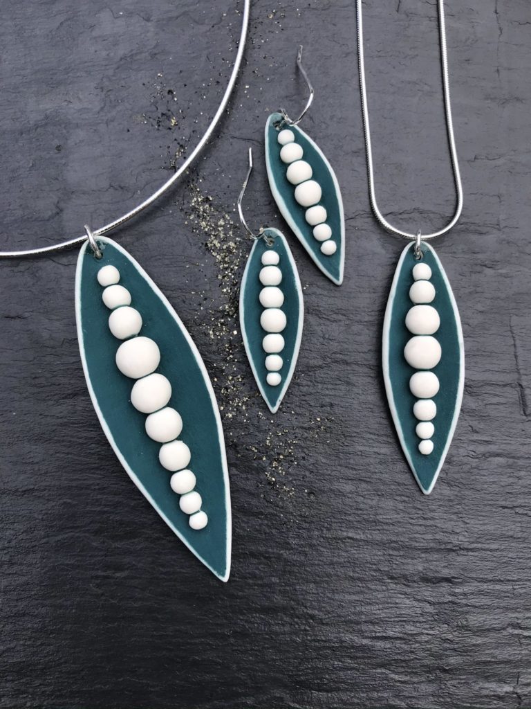 Small Pea Pod Earrings