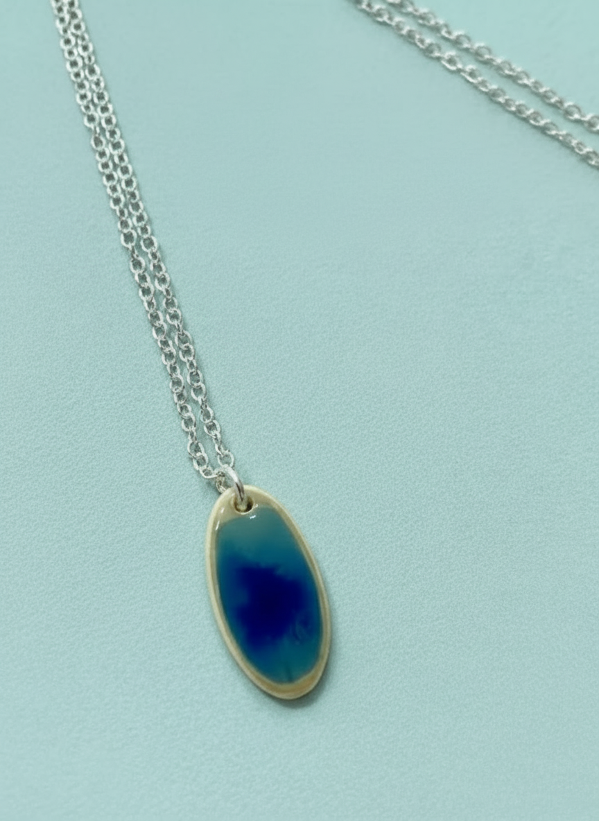 Ocean Glaze Oval Necklace - Small